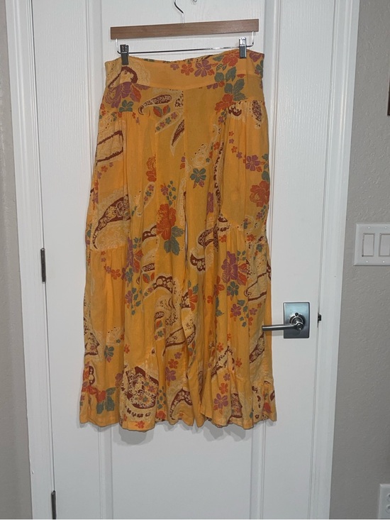 Free People We The Free Dawn On Me Cord WideLeg Pants Floral Paisley Bohemian XL - Picture 2 of 8